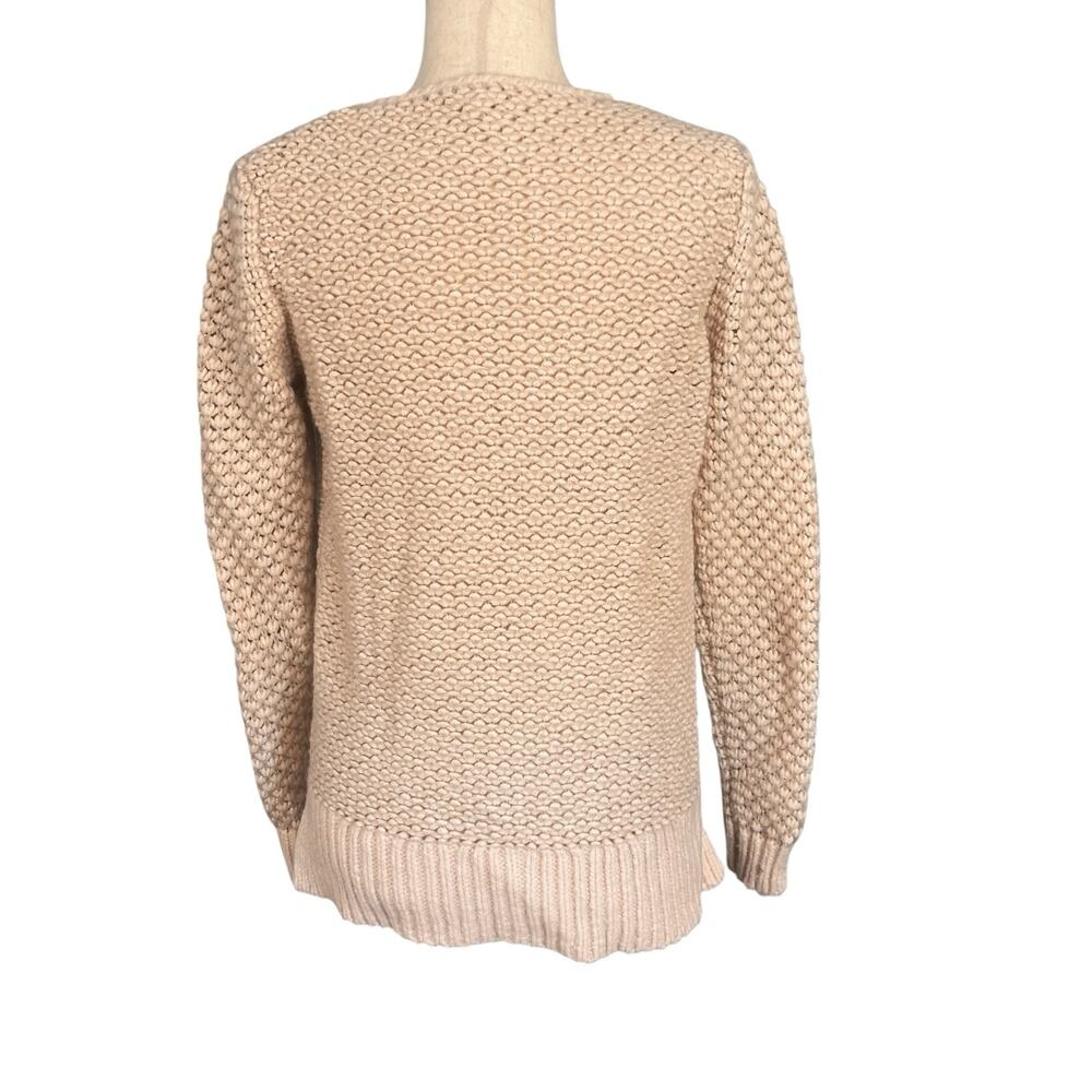 Rebecca Taylor Metallic Chunky Knit Cozy Sweater Top Pale Pink Women's Medium - Picture 6 of 8